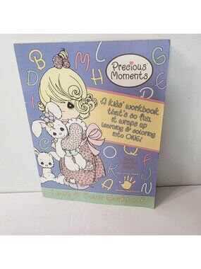 Vtg Precious Moments Kids Workbook Coloring Book Counting Dot to Dot ABC's CLEAN